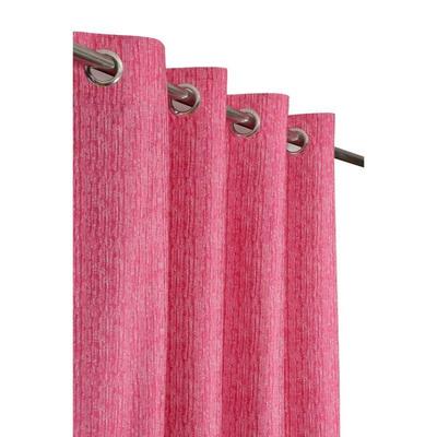 Conjunto de 2 peças de cortinas de janela com ilhós de design de textura de poliéster de alta qualidade e cor rosa
