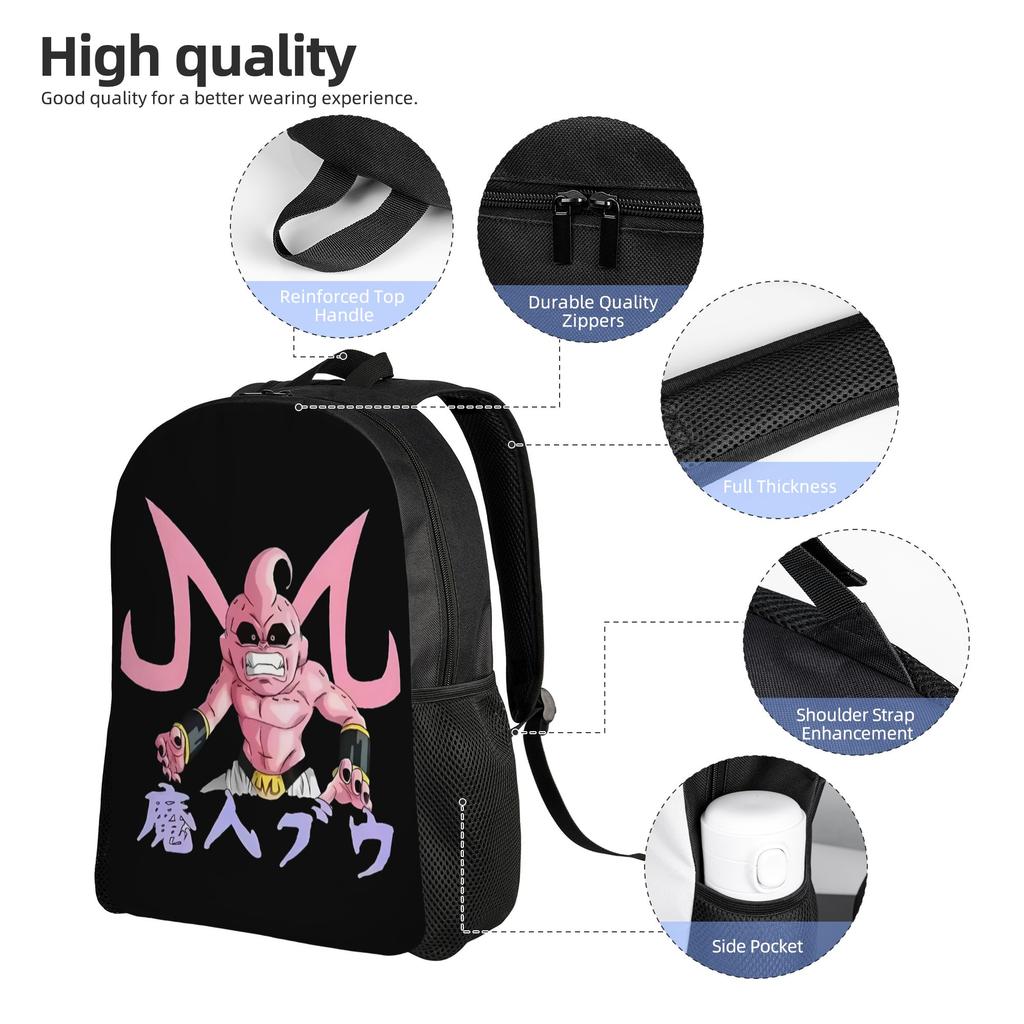 Dragon Ball Majin Buu Anime Backpack for Men Women Teenage Student Business Daypack  Laptop Computer Canvas Bags Outdoor