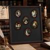 Halloween Collectible Magnets Dark Style Refrigerator Magnet, Retro Gothic Oval Photo Party Supplies Frame Decorative Magnetic Sticker for Metal