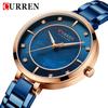 CURREN Women Watches Top Brand Luxury Gold Blue Ladies Wrist Quartz Watch Stainless Steel Classic Bracelet Female Clock New 9051
