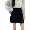 2022 Autumn/Winter Women's High-Waist Retro Corduroy A-Line Skirts: Anti-Exposure, Slim Fit, and Split Design