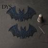 Strapazierfähige Stoffaufnäher 2 Stück Halloween Fledermaus Stickerei Aufnäher, Spitze Gotisches Flügel Design Aufnäher für Jacken und Taschen DIY Kleidung Abzeichen, Rucksäcke