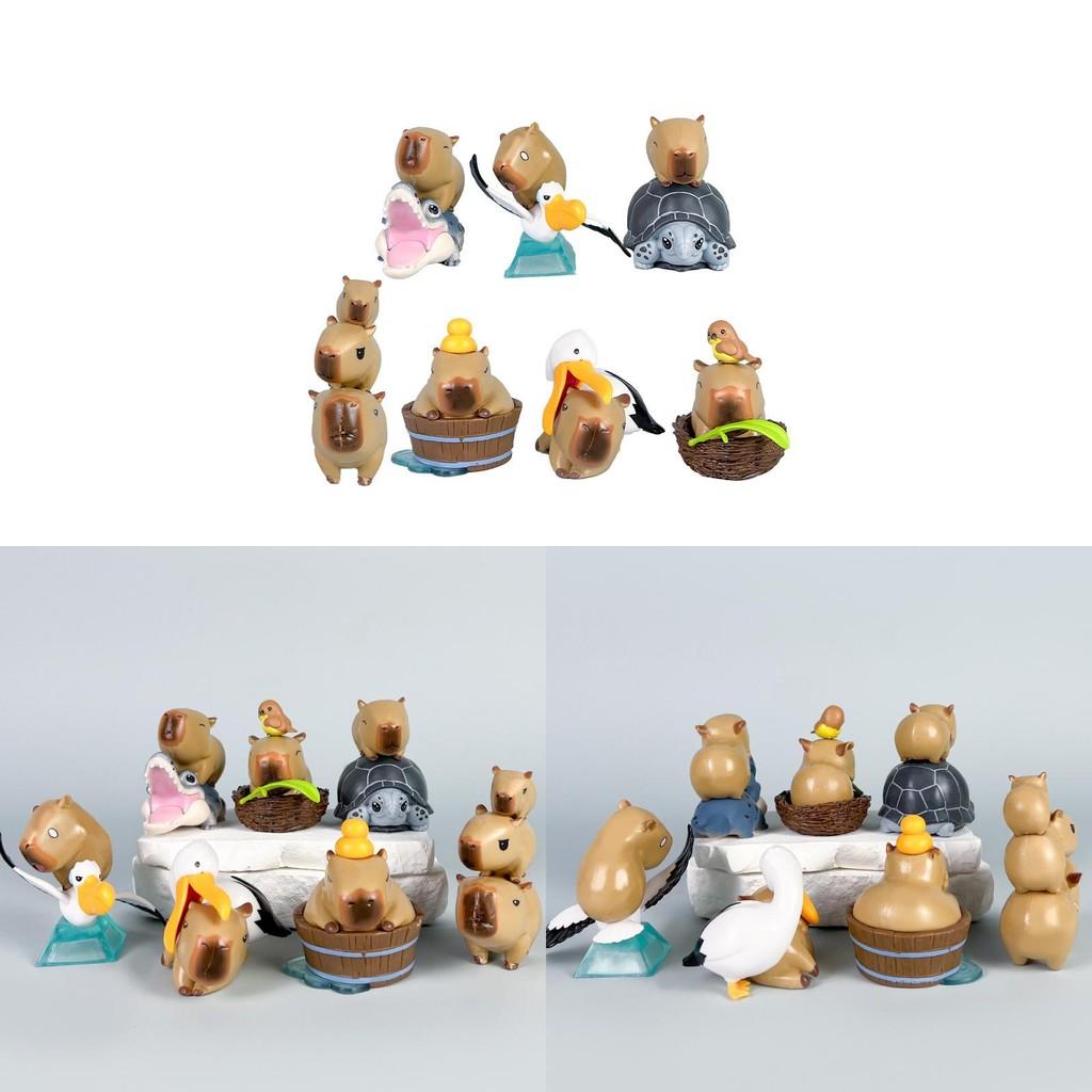 Capybara Crocodile With Turtle Pvc Action Figures Model Toy Doll Decoration Gift