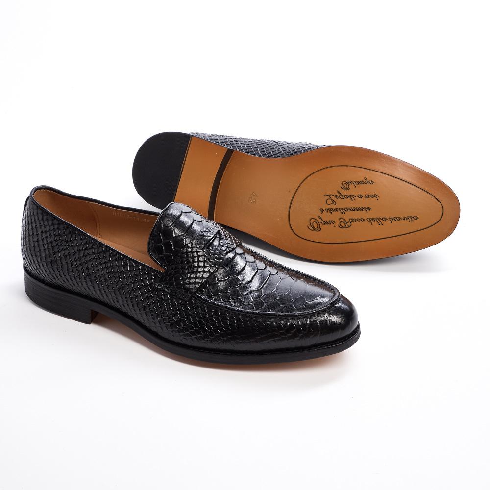 High-end gentleman loafers leather shoes men's wedding dinner dress shoes business men's shoes handmade