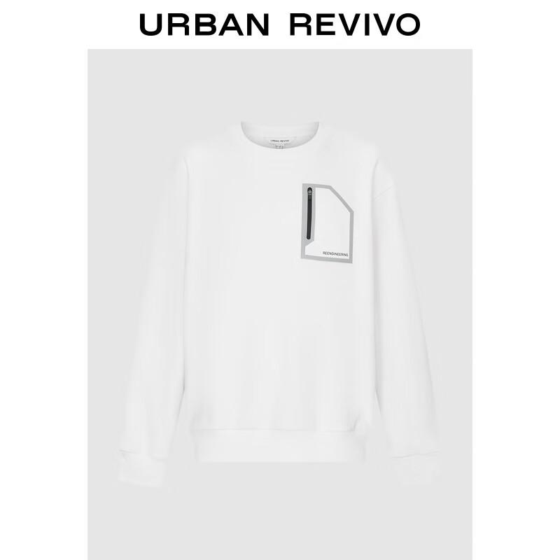 UR Men s Casual Crewneck Sweatshirt with Zipper Detail S