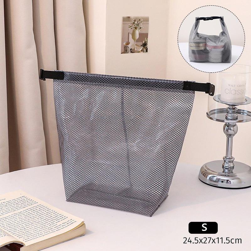 Waterproof Cosmetic Storage Bag Large Capacity Fitness Clothing Swimming Handbag Portable Shopping Travel Buckle Type Mesh Bags