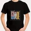 Boys Crew Neck Short Sleeve T-Shirt with Creative GRAD Letter Print