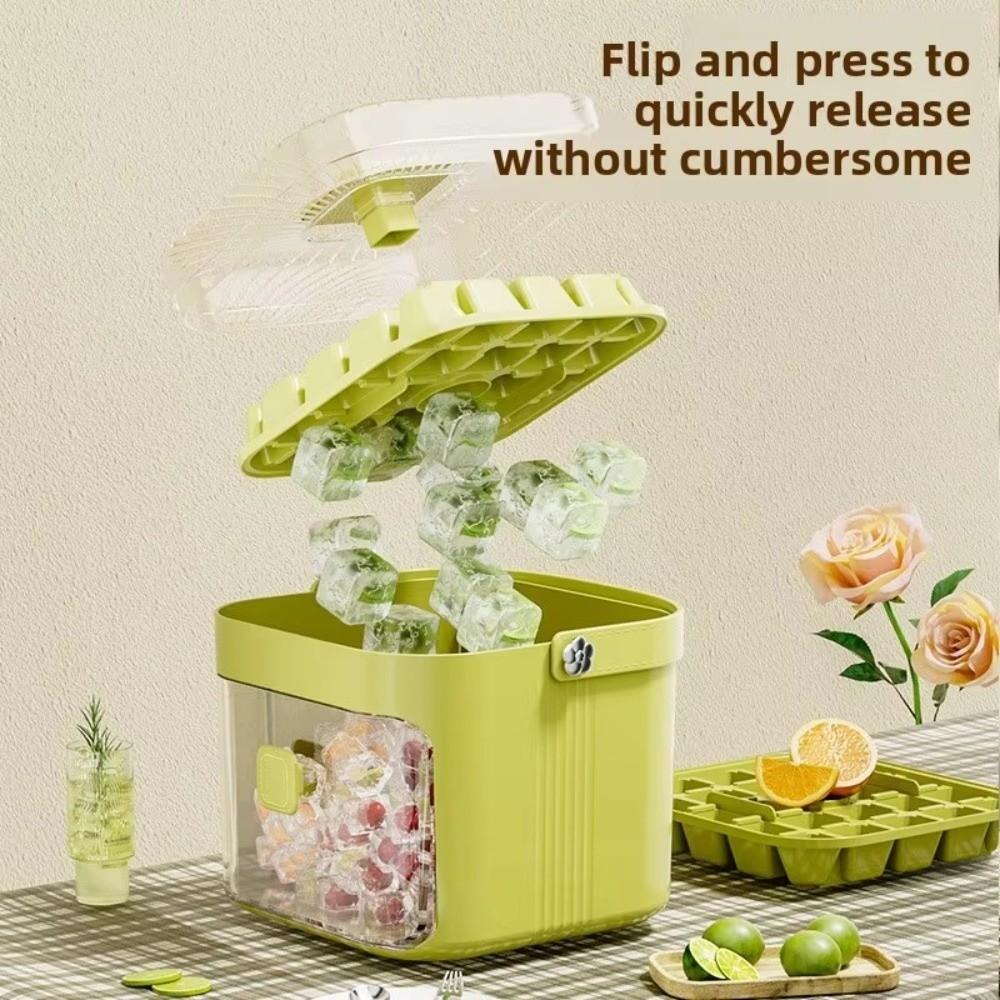 48 Grids Ice Cube Mold with Easy-press Lid Ice Cube Storage Durable Ice Cube Box  Home Use