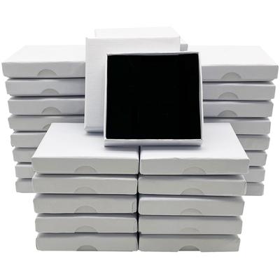 Gift Accessories Small Earrings Plain Kraft Set of 36 X 8 X Boxes, Boxes, Thin, Square, Items, Jewelry, Storage, Paper, (8 1.5cm, White)