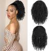 Afro Jerry Curly Short Wig with Small Curls & Drawstring Ponytail Hair Bun Accessories