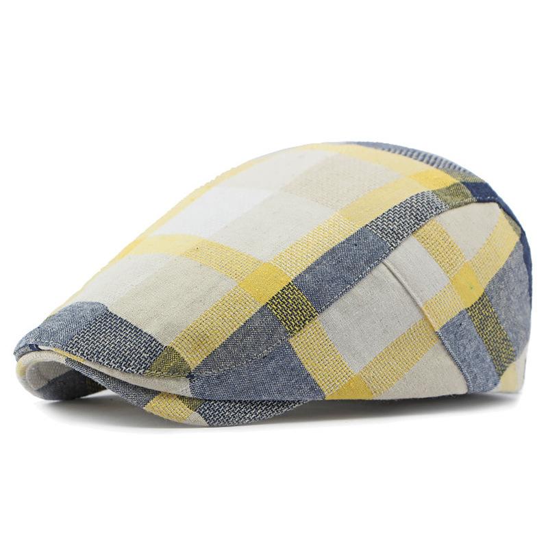 Colorful Plaid Forward-Caps for Men and Women Fashionable Baseball Caps Berets British Newsboy Hats Artist Hats