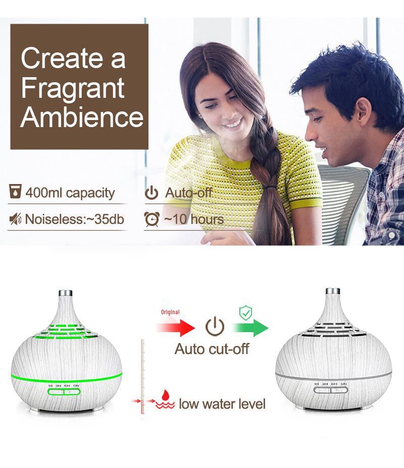 Wood Grain Ultrasonic Humidifier: Aromatherapy, Bedroom & SPA Air Purification Gift