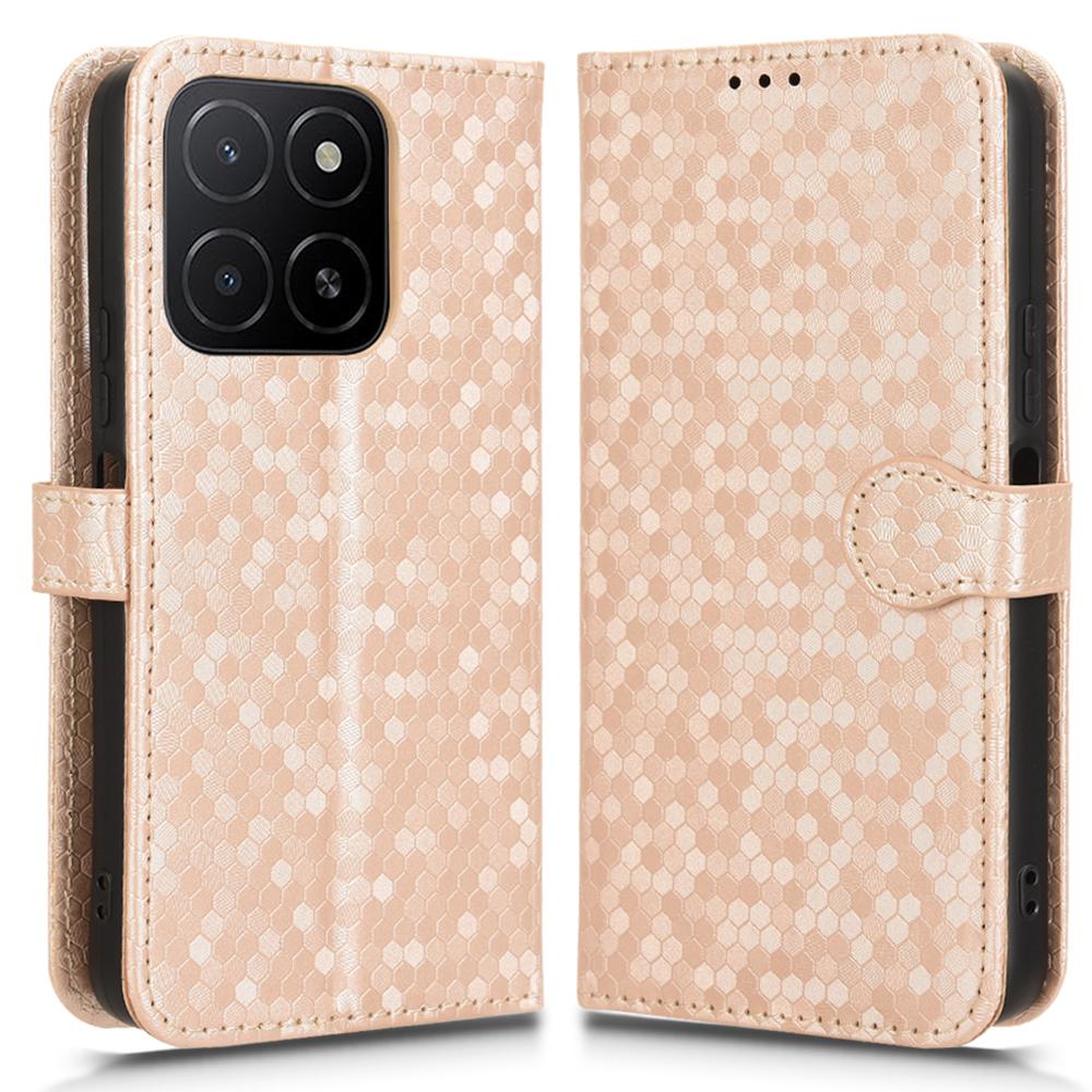 For Honor X5b Plus/X5b Wallet Case Dot Pattern Imprint PU Leather Phone Cover