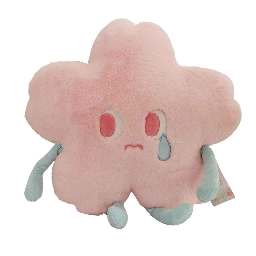 Flower Shape Plush Toy Crying Lively Stylish Stuffed Flower Toy for Living Room Balcony Office Pink