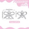 24 Pcs Bow Connector Charms, Real Platinum Plated Brass Bowknot Charms Metal Connector Pendants with 2 Holes for DIY Earrings Bracelet Necklaces