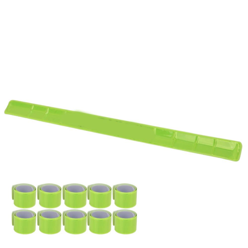 10PCS 40*3cm Reflective Slap Bands High Visibility Safety Reflector Strips for Adults