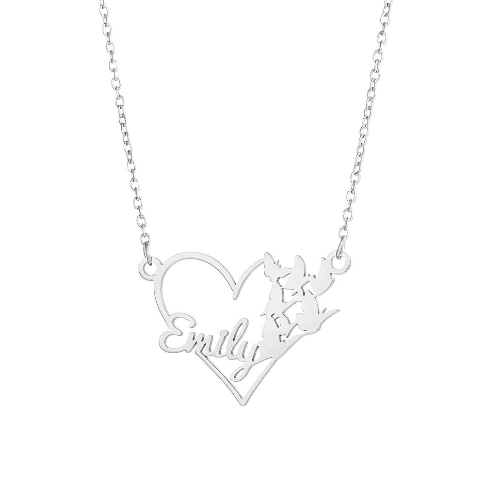 Collana Personalizzata con Lettere in Acciaio Inossidabile Placcato Oro 18K - Catena Clavicolare Fai-da-Te con Nome Personalizzato