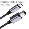 USB C To USB B 2.0 Printer Braided Cable For Printer Scanner Epson HP Canon Brother MacBook Pro MIDI Type C Printer Scanner Cord