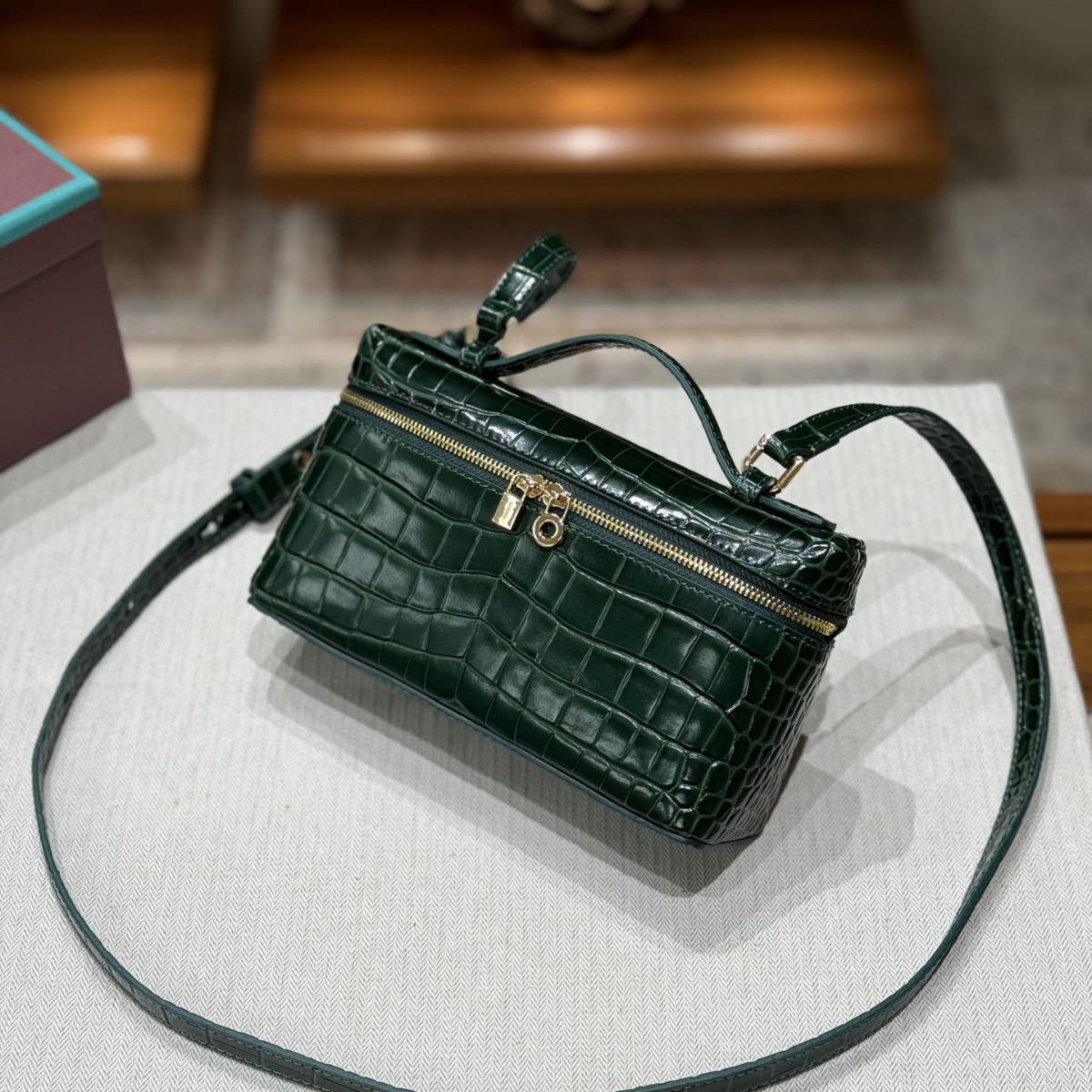 

[Haute Couture] Улучшенная большая сумка из кожи LP с узором «страусиная кожа» на плечо и в руке 27x16x10