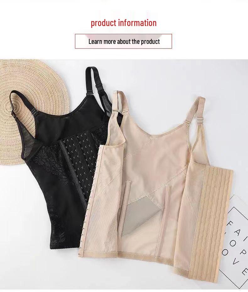 Women's Plus Size 6-Row Hook Abdomen Control Corset Top for Strong Upper Body Slimming