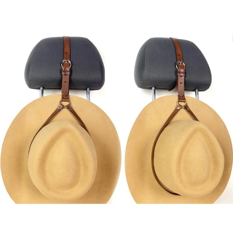 Sombrero de Vaquero Colgante Cinturón Soporte de Almacenamiento Cuero PU Duradero Exhibidor Organizador Estante Para Hombres Mujeres Protección Solar Uso Exterior