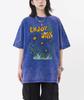 Enjoy Stay Flowers Pattern Retro Women Tee Tops Casual Cotton Washed T-Shirt Breathable Sportswear Crewneck All-Match Clothes