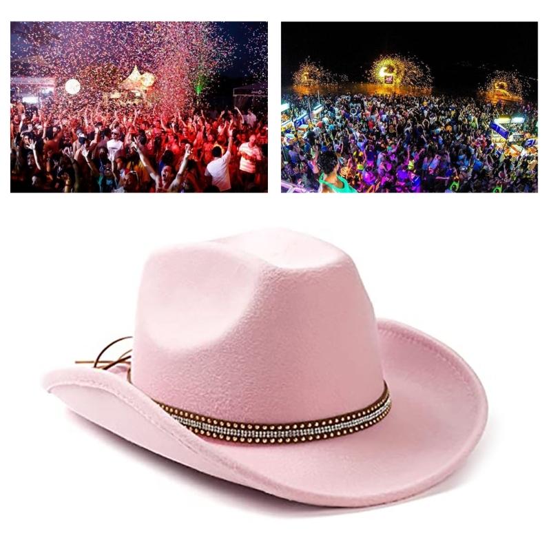 Cowboy Hat Wide Brim Knight Hat for Disco House Cocktail Parties Vacation Simple Style for Comedian Actor