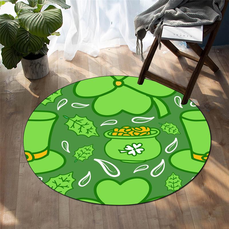 Cartoon-Druck Heimdekoration runder Teppich Wohnzimmermatte Kinderboden runder Teppich Yogamatte Schlafzimmer Gaming-Stuhlmatte