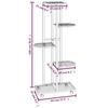 343118 vidaXL Jardinière à 5 niveaux avec roues 44x23x100 cm Blanc Fer
