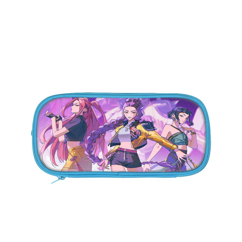Student Blue Double-layer Pencil Case Kpop/ Witch Hunting Girl Group Student Storage Stationery Bag Pencil Bag