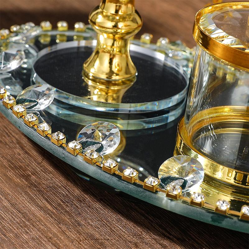 1 Set Muslim Censers Yoga Room Lotus Gift Crystal Luxury Diamond Home Glass Incense Burner Set Wedding Multiple Options Available