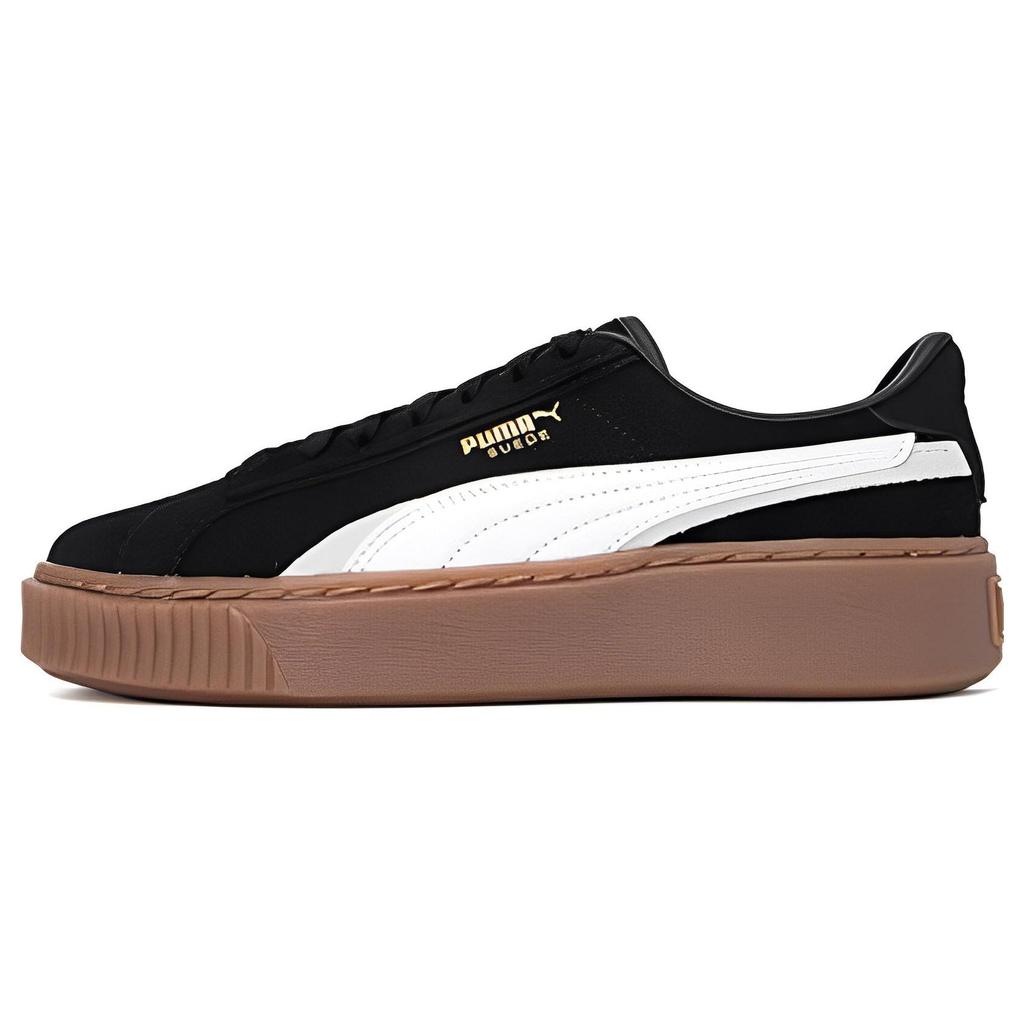 Puma Suede Platform Comfortable Low-Top Sneakers Women sneakers Black White Brown 395225-04