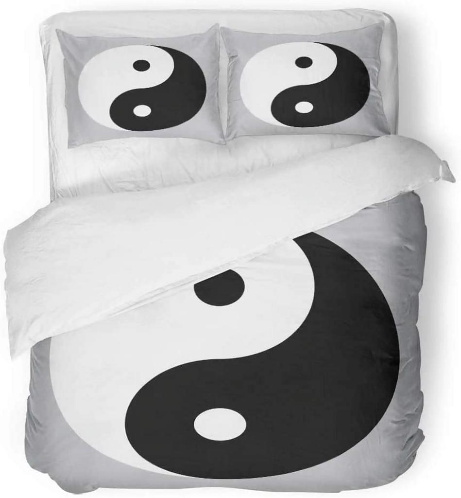 Yin Yang Tai Chi Soft Duvet Cover Set,Beding Set for Children Kids Plus Adult People, Home Decor, Quen Sized Dimensions Warm Soft Comfortable Plus