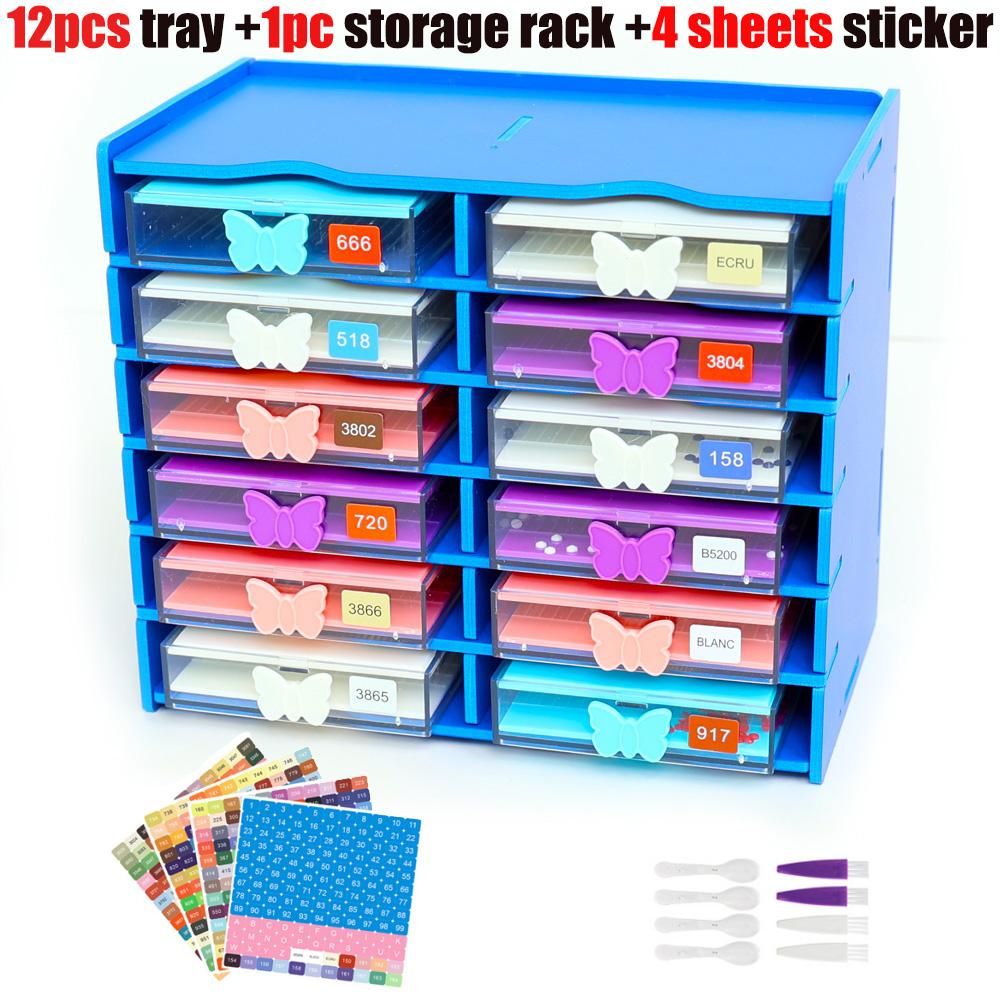12 Grids Drawer Diamonds Painting Art Tool Tray With Rack DIY Mosaic Diamond Embroidery Tary 5D Handmade Handicrafts Tool Access