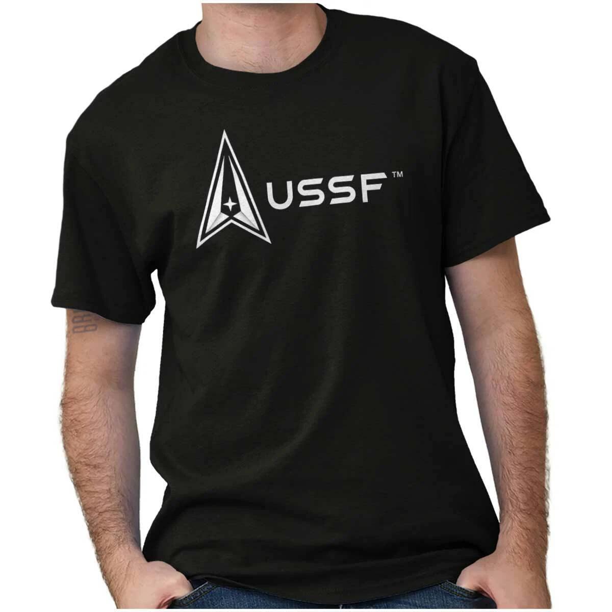 USSF United States Space Force Military Logo Womens or Mens Crewneck T Shirt Tee XXL