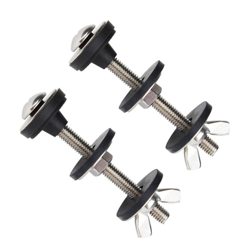 2Pcs Toilet Seat Bolts Set Portable Sturdy Replacement Screws and Rubber Washers for Secure Easy Installation Designs