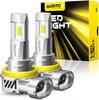 AUXITO and H16 LED Headlights for Equipped with LED 6 Times Meets New Vehicle Inspection Incredible OEM Halogen Size High Compatible with 12V Vehicles