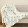 Cute Bear Design Soft Fleece Blanket - Cozy Bordered Plush Throw for Home Nap, Halloween & Christmas Warmth