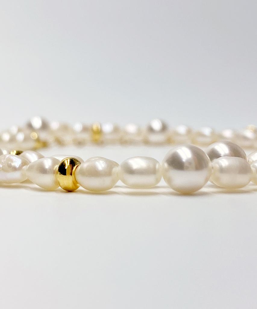 Kudos Freshwater Pearl + Crystal Pearl Necklace