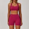 OEING Women's Quick-Dry Yoga Set with Bra & Shorts