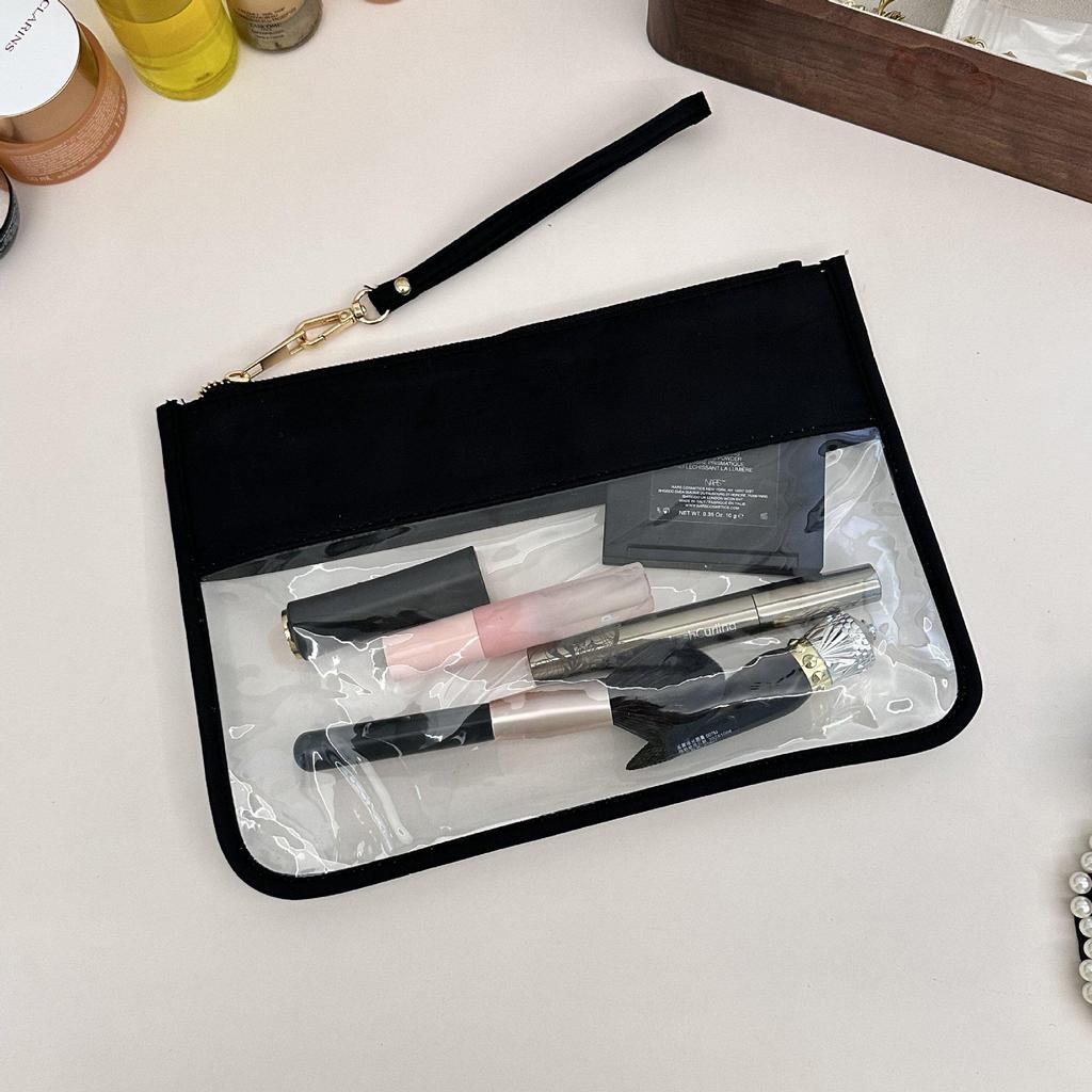 Transparente wasserdichte Reise-Kosmetik- und Snacktasche aus PVC - Großes Fassungsvermögen