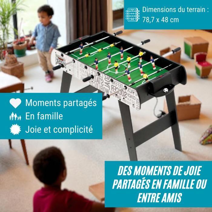 DEVESSPORT Baby-Foot Enfant Stadium, Table de Foot Stable en MDF, avec Joueurs et 2 Balles. Cadeau idéal pour enfant