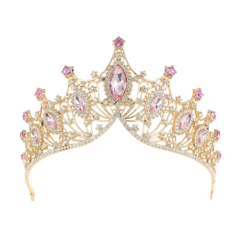 Brautkrone Markise Große Kristall Tiara Haarschmuck Geburtstag Hochzeit Hochzeitskleid Legierungskrone