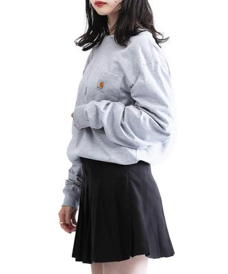Crew Neck Long with Chest Pocket Long Sleeve M Heather Gray [Carhartt] T-Shirt Men's T-Shirt