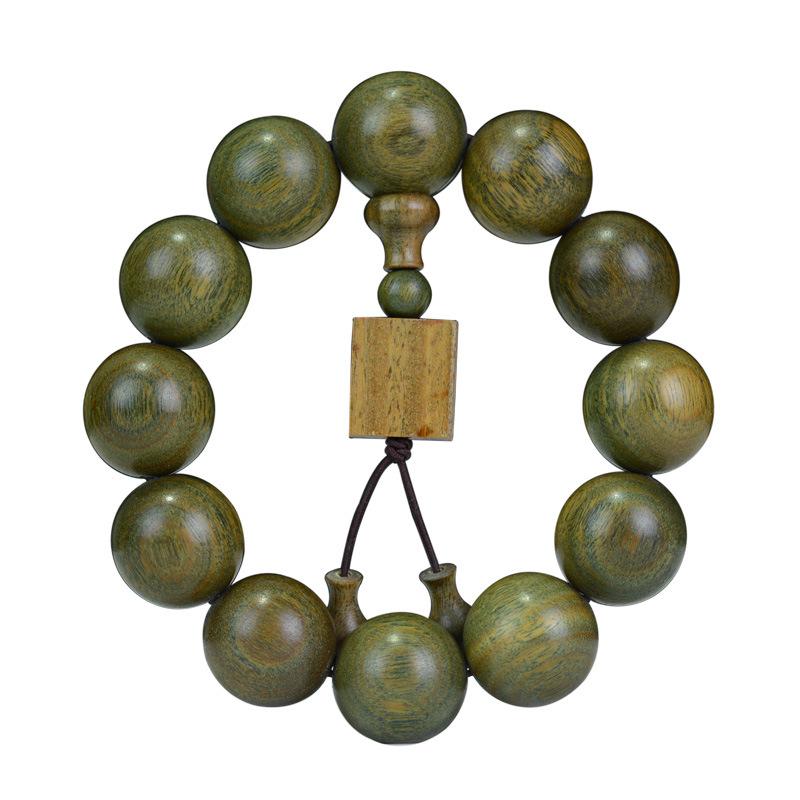 Argentina old material submerged green sandalwood bracelet sandalwood wooden cultural toy bracelet men's and women's jewelry buddhist beads
