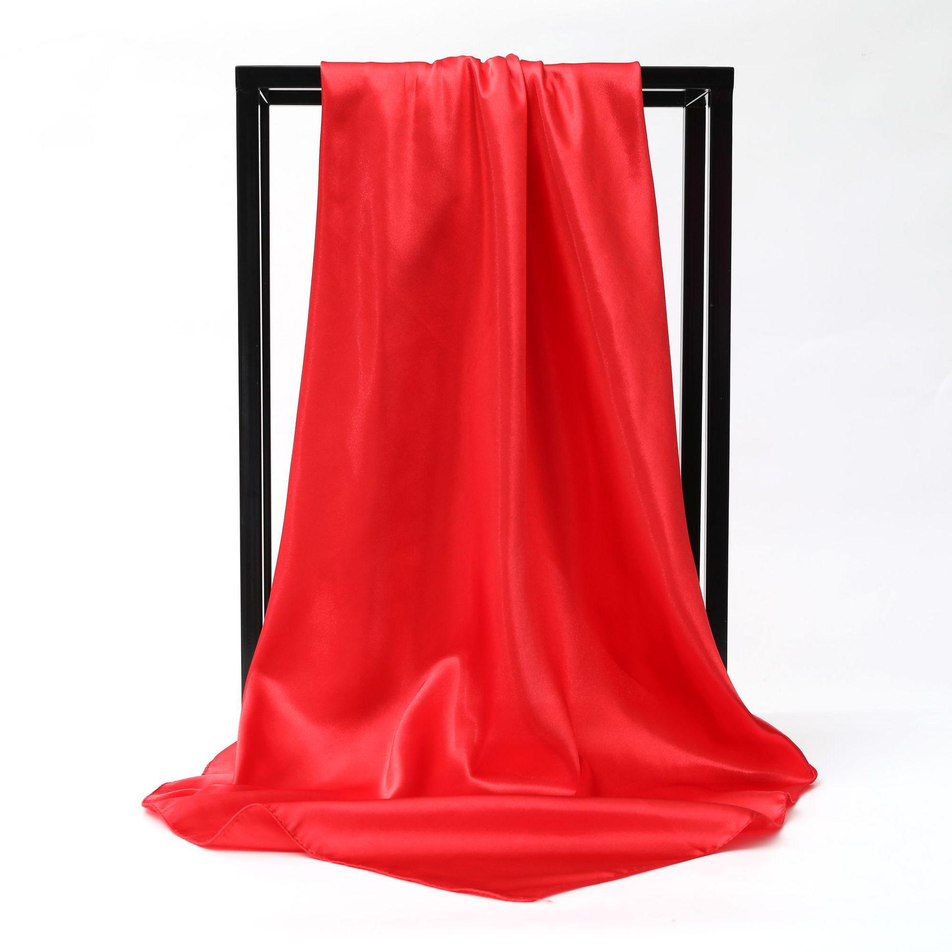 

Women s Solid Color Satin Imitation Silk Scarf - Spring Headscarf 90x90