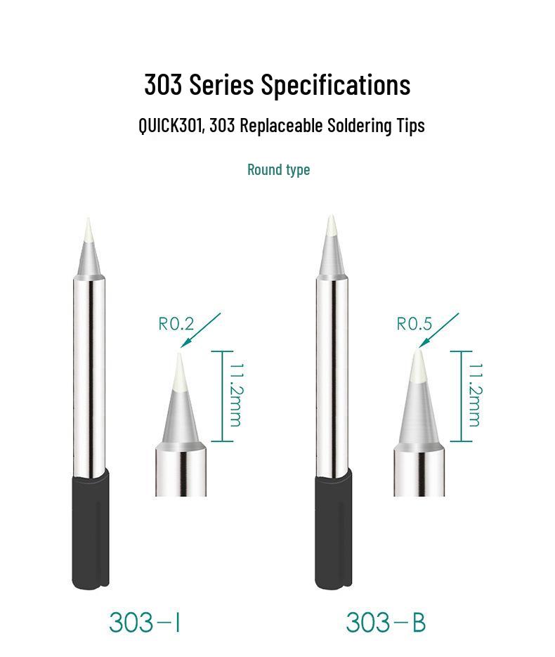 QUICK Kuaike 301/303 Soldering Station Tips: 303B/I/C/D.