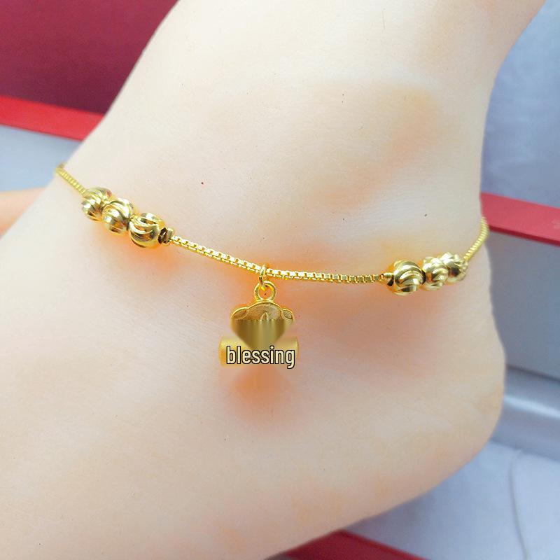 Vietnamese Gold-Plated Bead Anklet - Women's Korean Fashion Jewelry