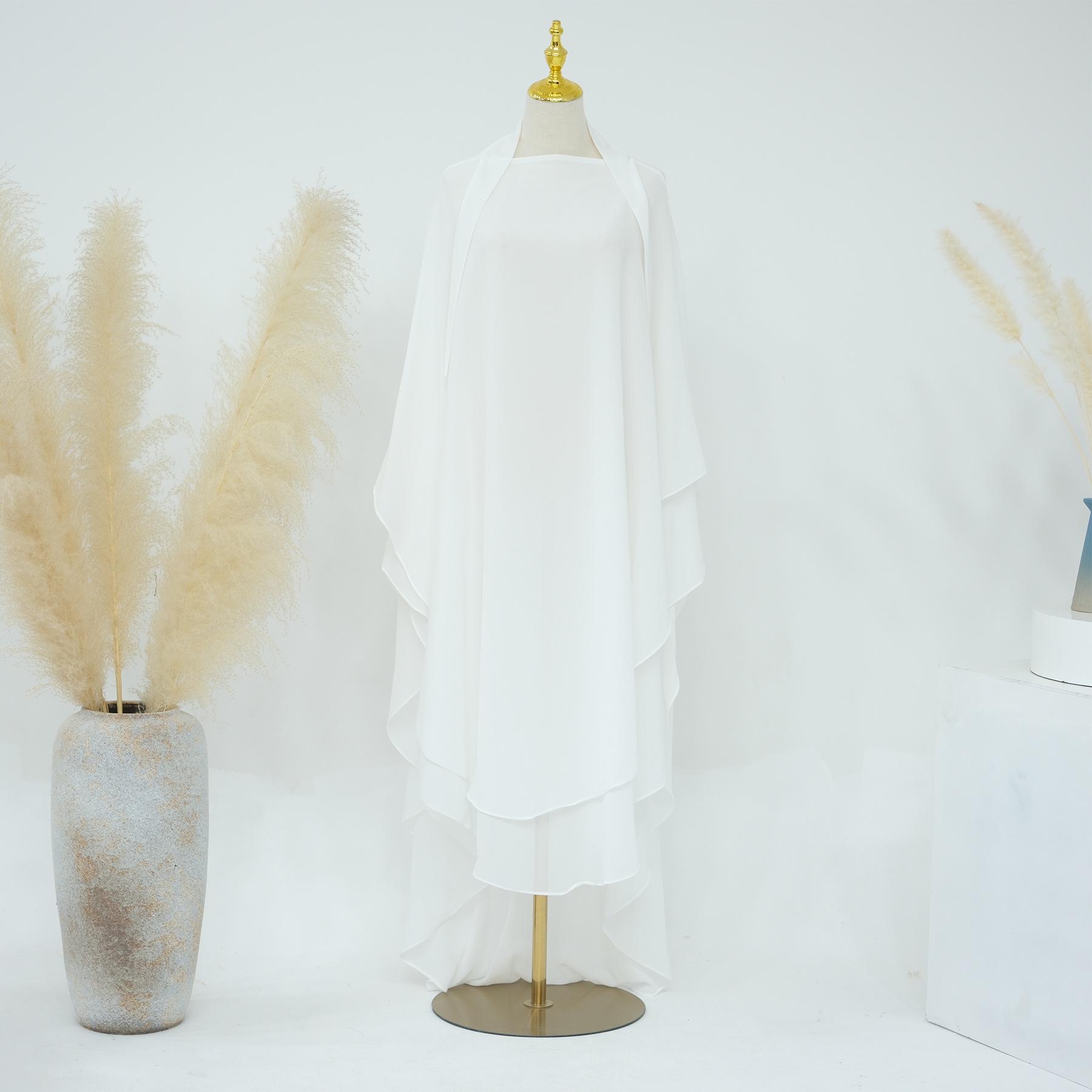 

2023 Loriya Однотонный Двухслойный Шифоновый Платок Полный Круг Большой Платок на Голову HJ916 One Size