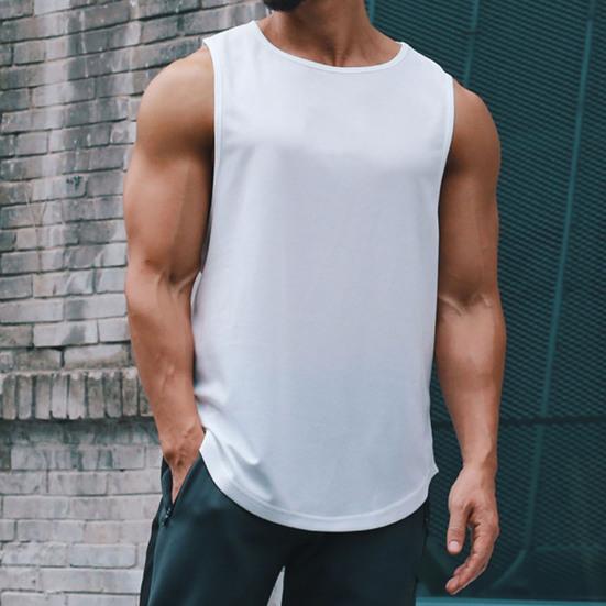 Pánská vesta Jednobarevná Bez rukávů Polyesterový Letní Fitness Top pro Sport